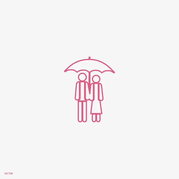 Man Woman Standing Together Vector Icon — Stock Vector