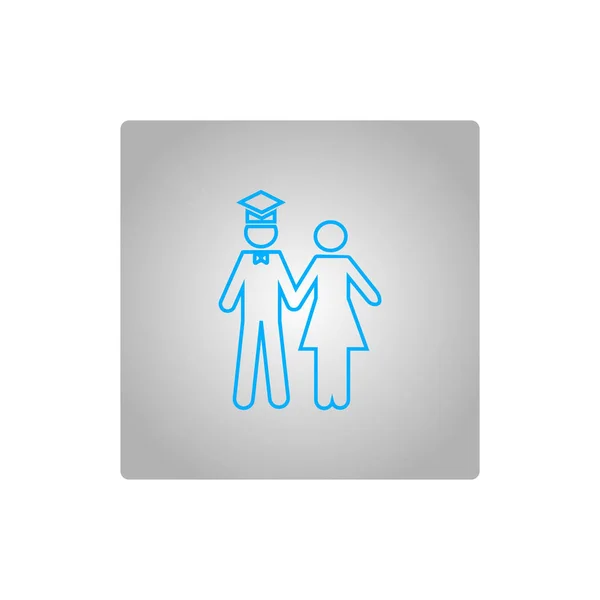 Minimalistic Vector Icon Bachelor Man Woman Standing Together — Stock Vector