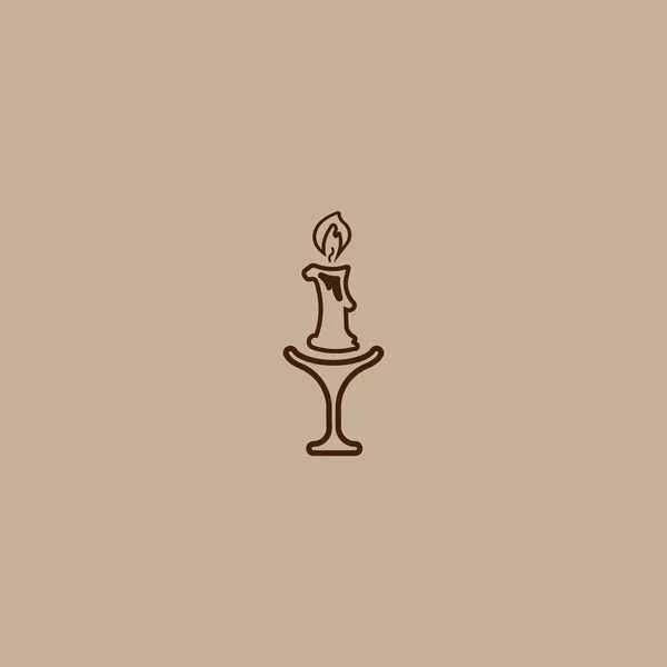 Мінімалістична Запалена Свічка Векторна Іконка — стоковий вектор