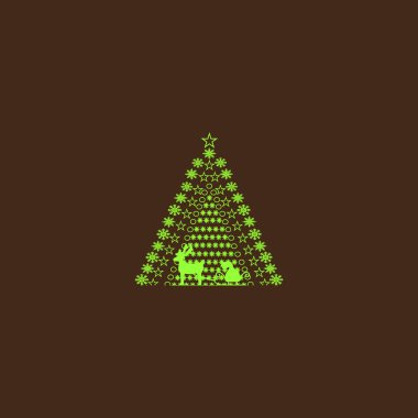 Noel reindeer Logo şablonu