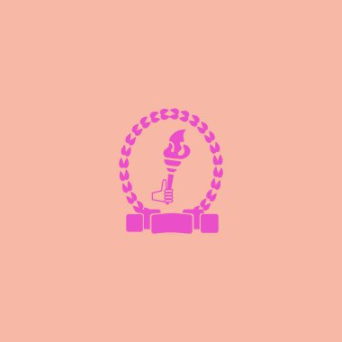 Olimpiyat meşalesinin logo, vektör, illüstrasyon, spor kavramı  