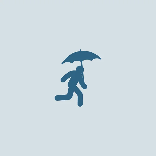 Illustration Vectorielle Icône Course Homme Avec Parapluie — Image vectorielle