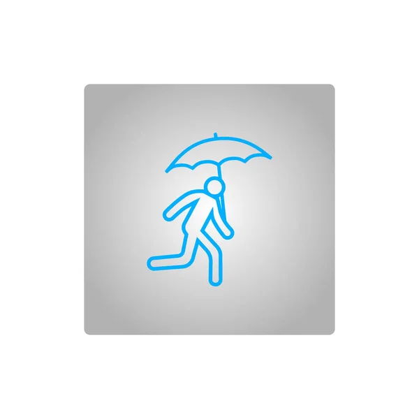 Illustration Vectorielle Icône Course Homme Avec Parapluie — Image vectorielle