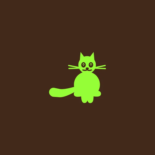 Minimalistic Vector Icon Funny Friendly Cat — Stock Vector