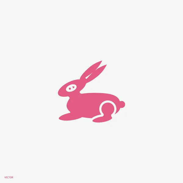 Icône Plate Lapin Illustration Vectorielle — Image vectorielle