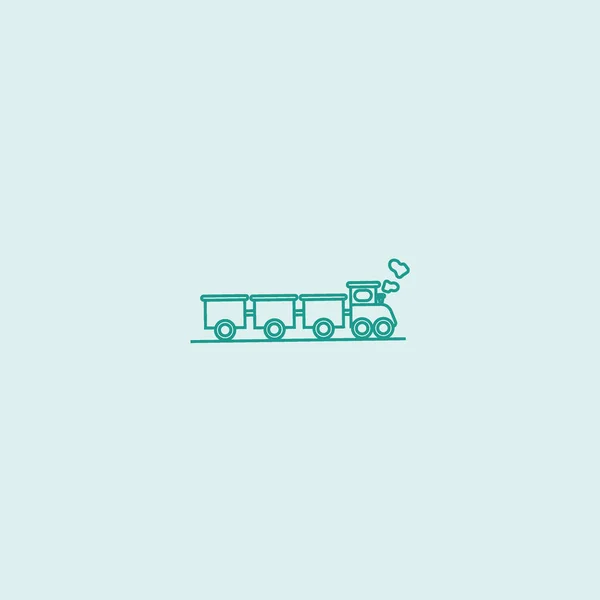 Icono Locomotora Vía Férrea Ilustración Vector Tren — Vector de stock