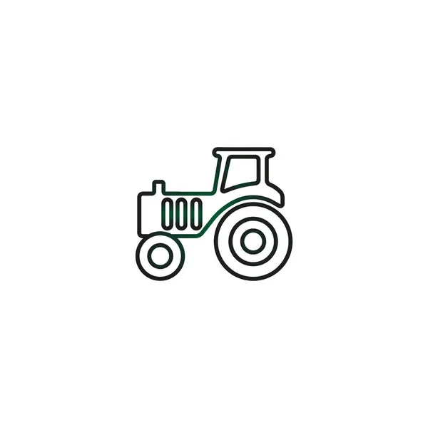 Tractor Platte Pictogram Vector Illustratie — Stockvector