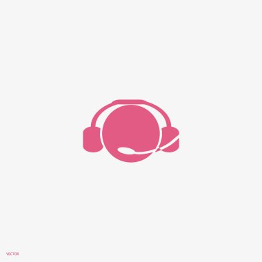 kulaklık düz simgesi, vektör, illüstrasyon