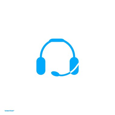 kulaklık yassı simgesi, vektör, illüstrasyon 