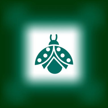 uğur böceği düz simgesi, vektör, illüstrasyon 