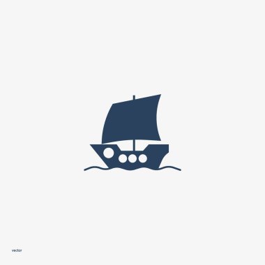 teknenin düz simgesi, vektör illüstrasyonu