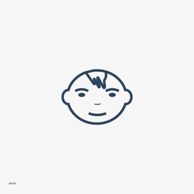 Çocuk avatar düz stil ikonu, vektör çizim  