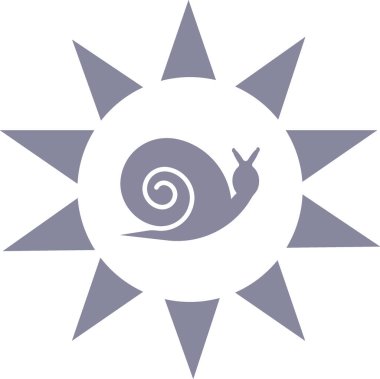 Şirin renkli salyangoz logo şablonu