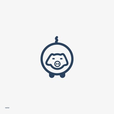 Domuz yassı simgesi, vektör illüstrasyonu