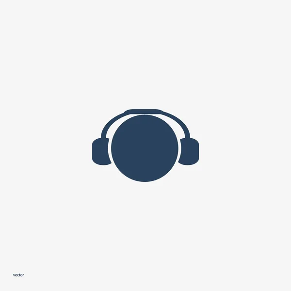 Headphone Flat Icon Vector Illustration — Stock Vector