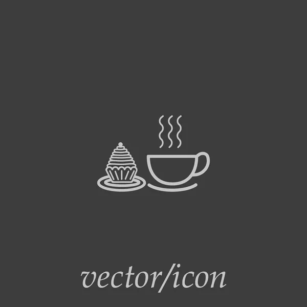 Pièce Gâteau Tasse Thé Vecteur Illustration — Image vectorielle