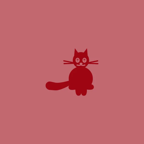 Минималистическая Векторная Икона Смешной Дружелюбной Кошки — стоковый вектор