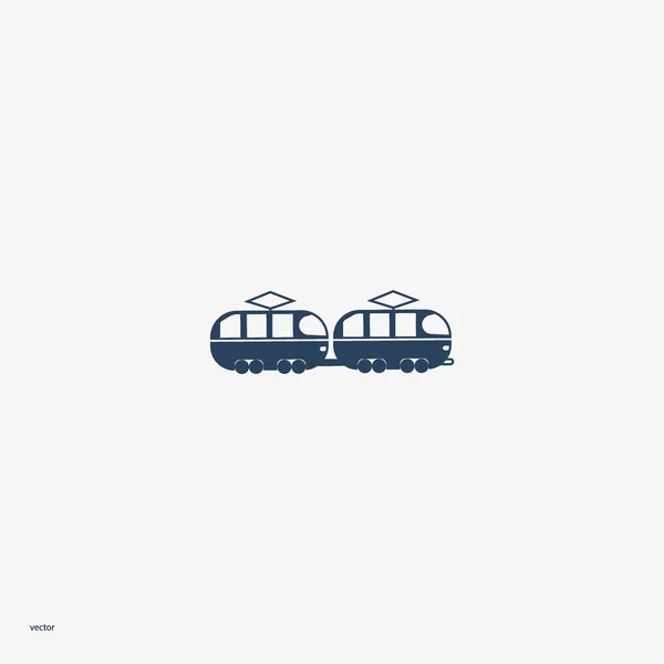 Minimalistische Klassische Straßenbahn Vektor Ikone — Stockvektor