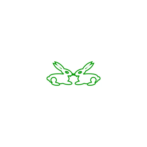 Bunnies Flat Icon Vector Illustration — Stock Vector