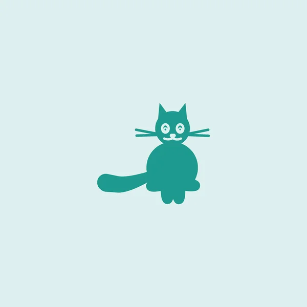 Minimalistic Vector Icon Funny Friendly Cat — Stock Vector