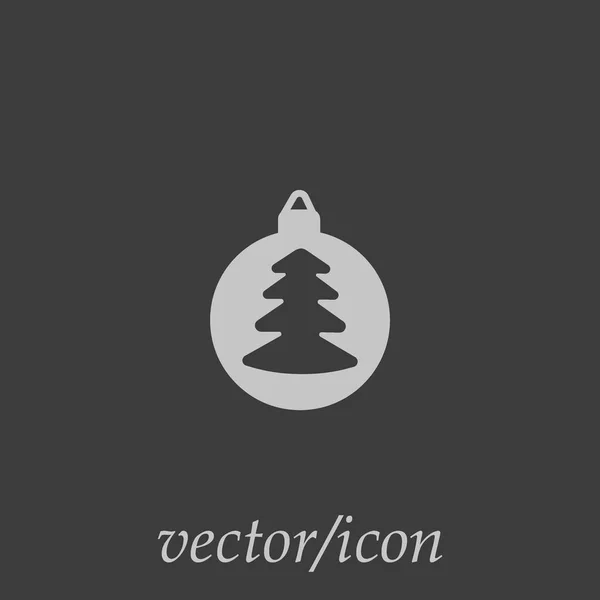 Boule Noël Icône Plate Illustration Vectorielle — Image vectorielle