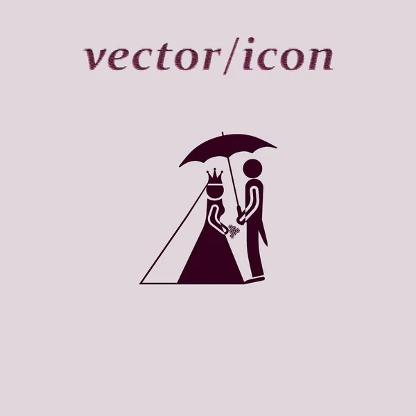 Pareja Amor Icono Plano Vector Ilustración Concepto Boda — Archivo Imágenes Vectoriales