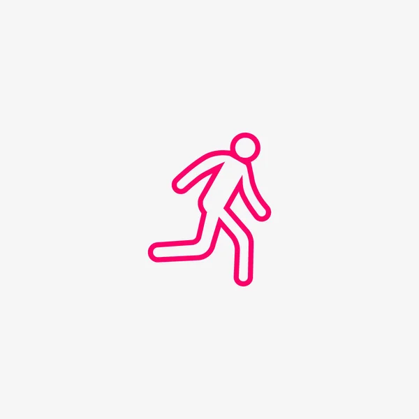 Silueta Hombre Corriendo Icono Simple — Vector de stock