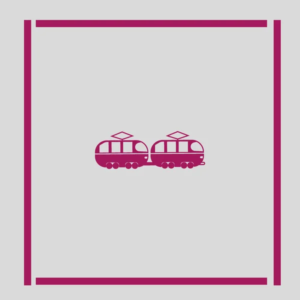 Minimalistische Klassieke Tram Vector Pictogram — Stockvector