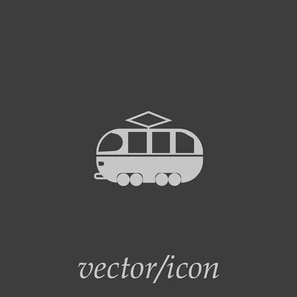 Minimalistic Classic Tram Vector Icon — Stock Vector