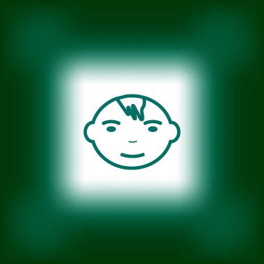 Çocuk avatar düz stil ikonu, vektör çizim  