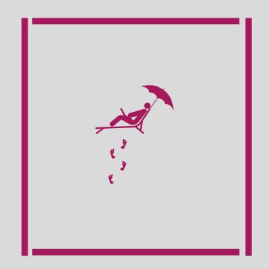 vektör çizim simgesini tembel üzerinde laptop ile yatan adam