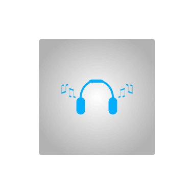 kulaklık yassı simgesi, vektör, illüstrasyon 