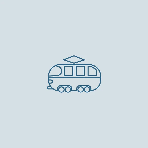 Minimalistische Klassieke Tram Vector Pictogram — Stockvector