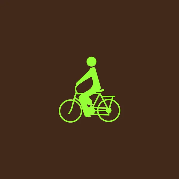 Männliche Silhouette Fahrrad Fahren Einfaches Symbol — Stockvektor