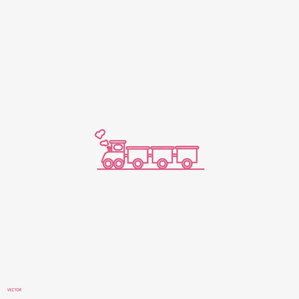 Pictogram Van Locomotief Spoorlijn Rails Trein Vectorillustratie — Stockvector