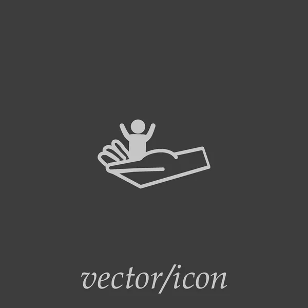 Mano Celebración Niño Concepto Maternidad Icono Vector — Archivo Imágenes Vectoriales