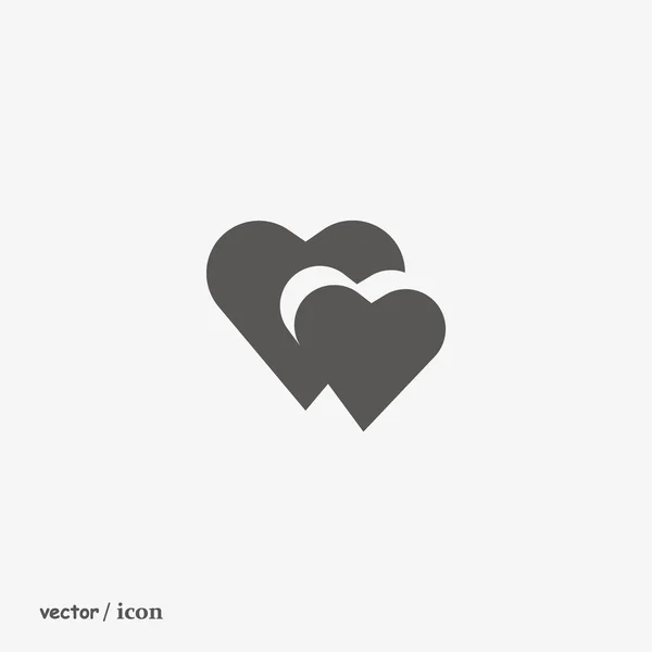 Zwei Herzen Flaches Symbol Vektorillustration — Stockvektor