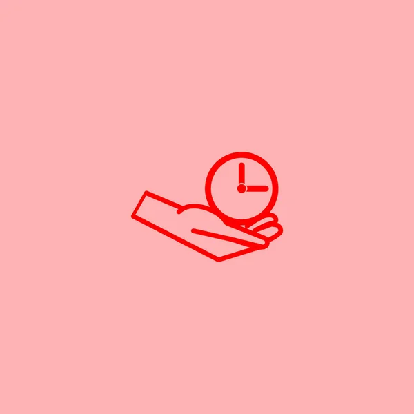 Hand Holding Clock Minimalistic Vector Icon — Stock Vector