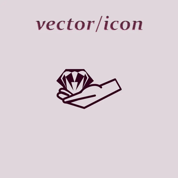 Icône Minimaliste Main Avec Diamants Illustration Vectorielle — Image vectorielle