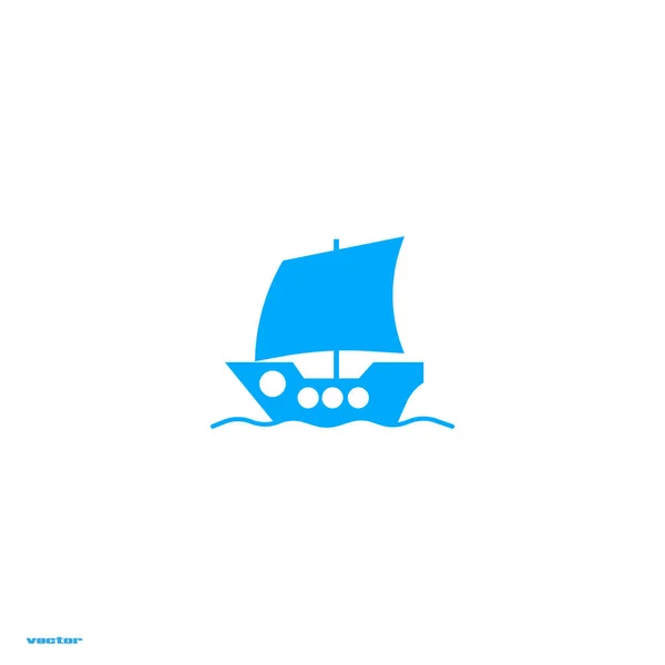 Boat Flat Icon Vector Illustration — Stock Vector