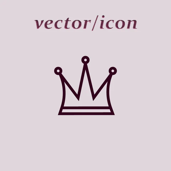 Couronne Icône Plate Vecteur Illustration — Image vectorielle