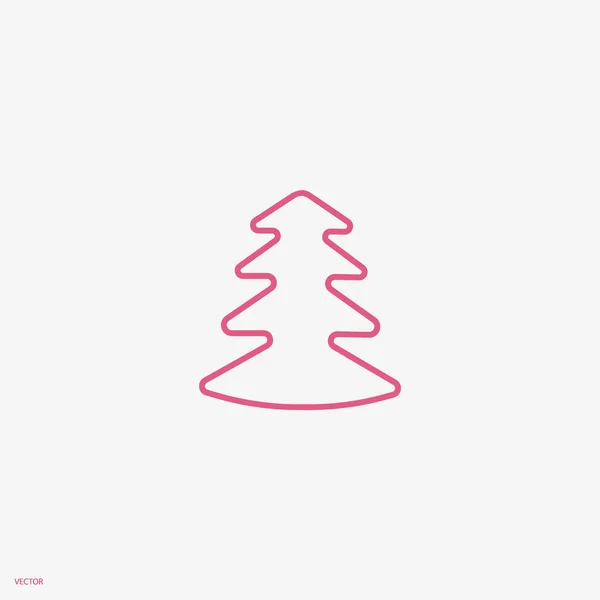 Christmas Fir Tree Flat Icon Vector Illustration — Stock Vector