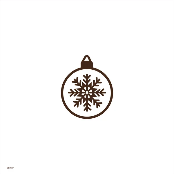 Χριστούγεννα Μπάλα Επίπεδη Εικονίδιο Διανυσματική Απεικόνιση — Διανυσματικό Αρχείο
