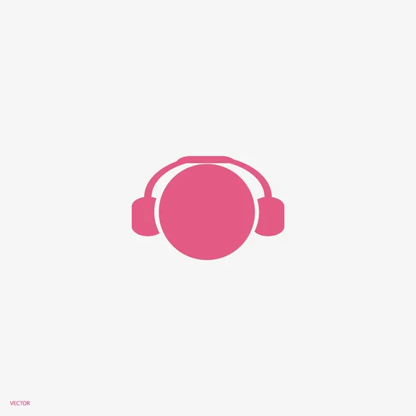 Auriculares Icono Plano Vector Ilustración — Archivo Imágenes Vectoriales