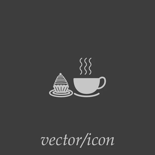 Pièce Gâteau Tasse Thé Vecteur Illustration — Image vectorielle