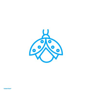 uğur böceği düz simgesi, vektör, illüstrasyon 