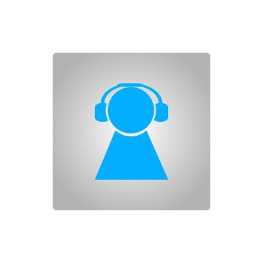 kulaklık yassı simgesi, vektör, illüstrasyon 