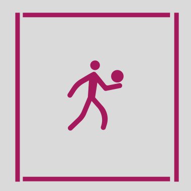 Adam topu basit simgesi ile çalışan siluet