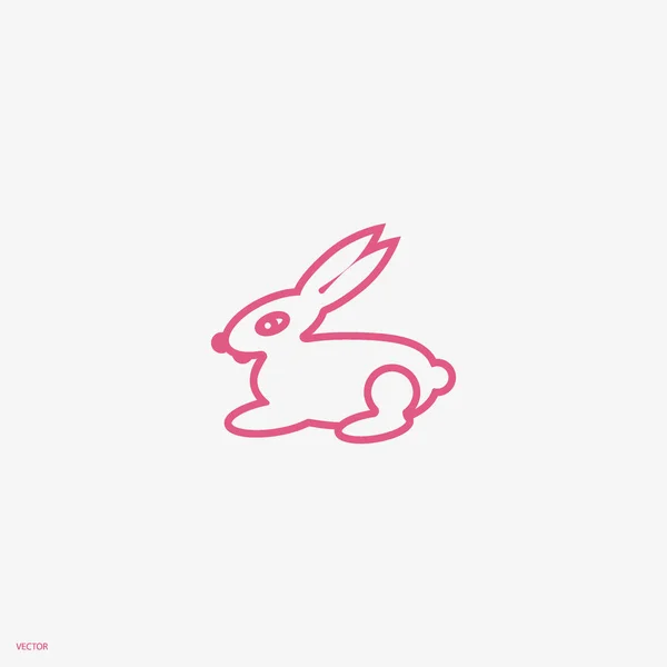 Bunny Ploché Ikony Vektorové Ilustrace — Stockový vektor