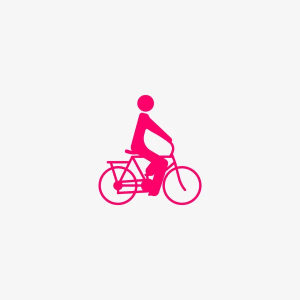 Silhueta Masculina Andar Bicicleta Ícone Simples — Vetor de Stock